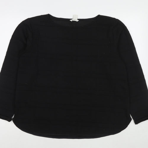H&M Womens Black Round Neck Polyester Pullover Jumper Size L
