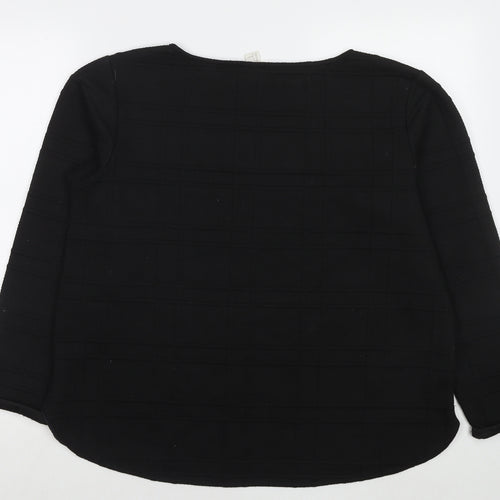 H&M Womens Black Round Neck Polyester Pullover Jumper Size L