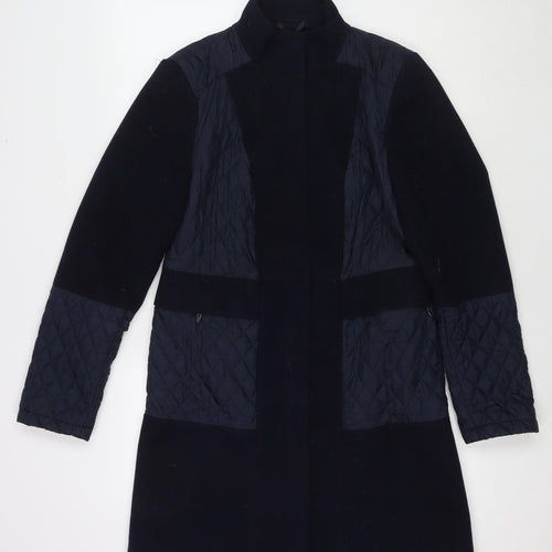 Marks and Spencer Womens Blue Pea Coat Coat Size 10 Zip