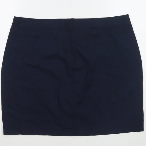 Dorothy Perkins Womens Blue Cotton A-Line Skirt Size 16 Zip