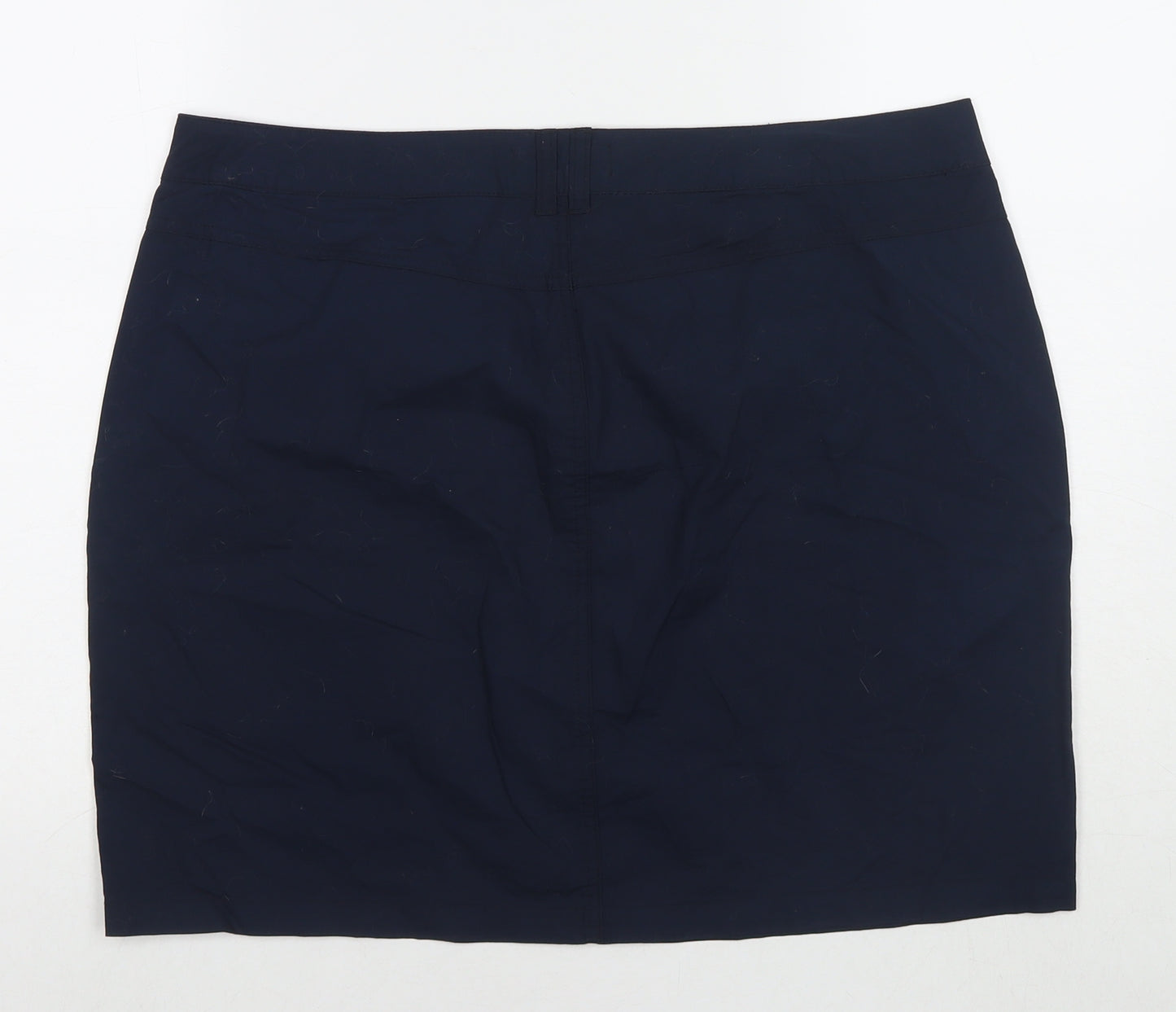 Dorothy Perkins Womens Blue Cotton A-Line Skirt Size 16 Zip