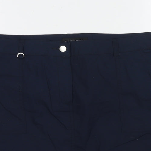 Dorothy Perkins Womens Blue Cotton A-Line Skirt Size 16 Zip
