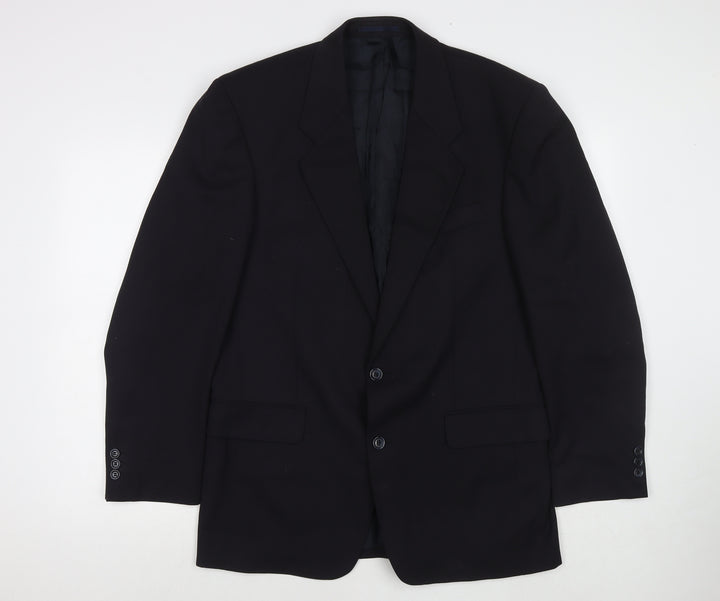 C&A Mens Black Polyester Jacket Suit Jacket Size 40 Regular