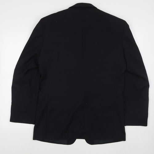 C&A Mens Black Polyester Jacket Suit Jacket Size 40 Regular