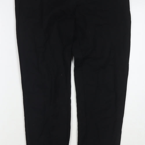 Mango Womens Black Cotton Trousers Size 10 L27 in Regular Zip