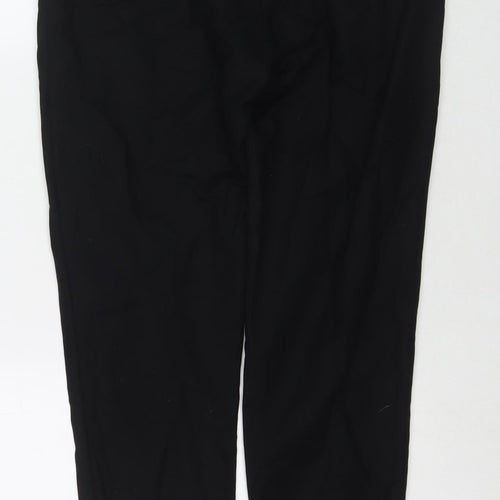 Mango Womens Black Cotton Trousers Size 10 L27 in Regular Zip