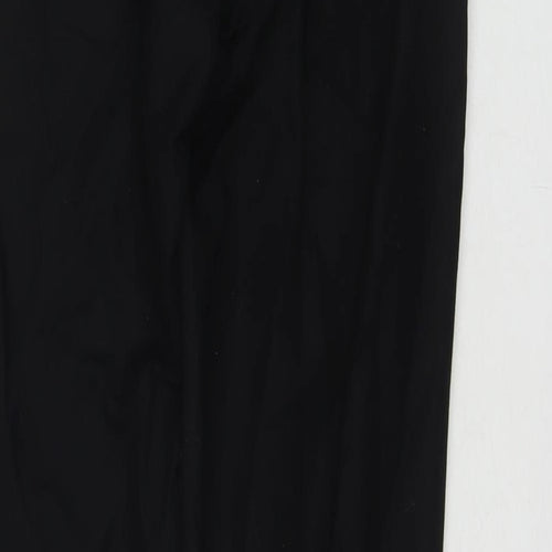 Mango Womens Black Cotton Trousers Size 10 L27 in Regular Zip