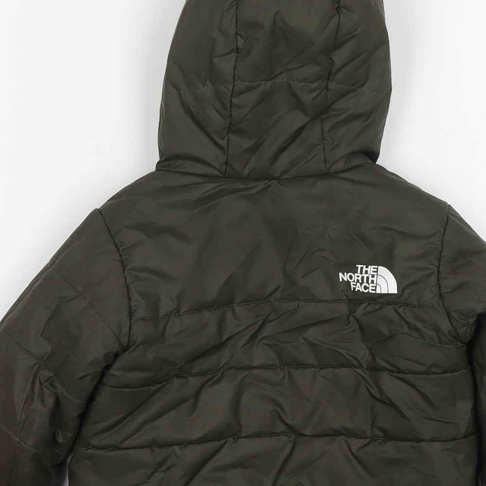 The North Face Boys Green Camouflage Puffer Jacket Jacket Size 3 Years Zip - Reversible