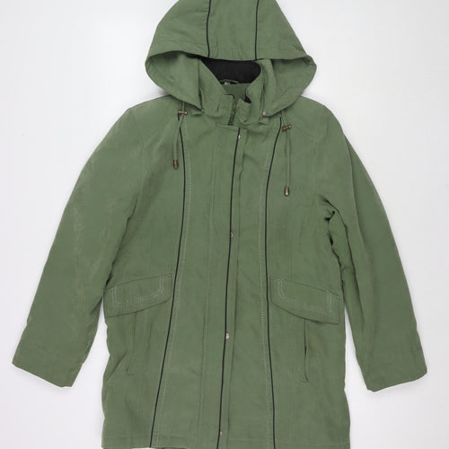 Anna Rose Womens Green Parka Jacket Size S Zip