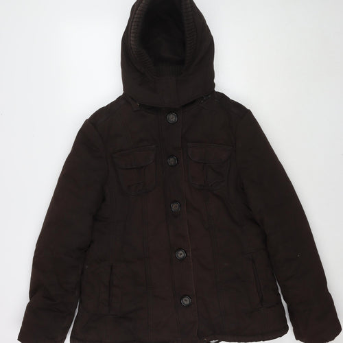 Zara Womens Brown Parka Jacket Size XL Zip
