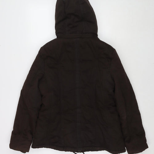 Zara Womens Brown Parka Jacket Size XL Zip