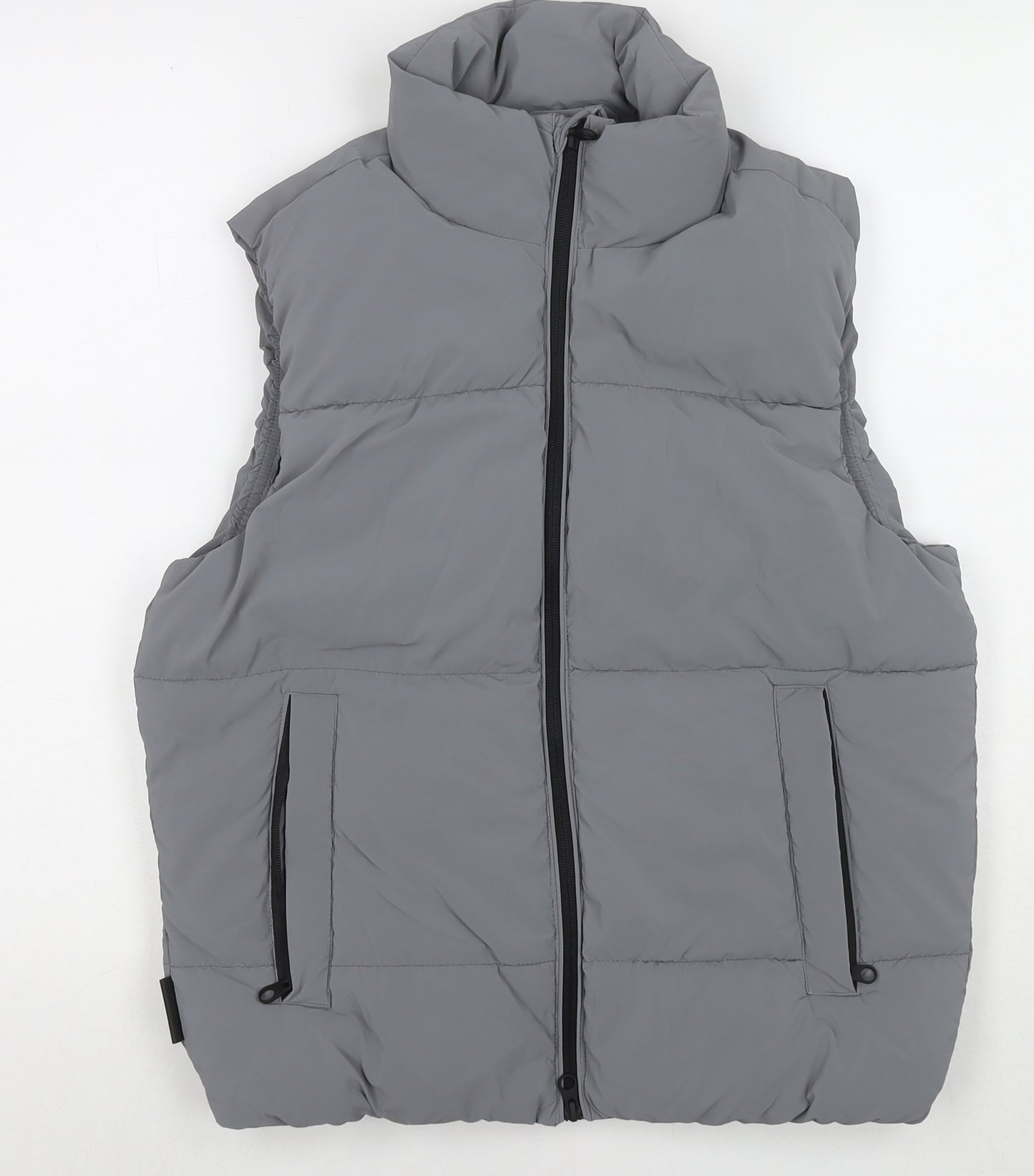 Sinsay Mens Grey Gilet Waistcoat Size XS Zip