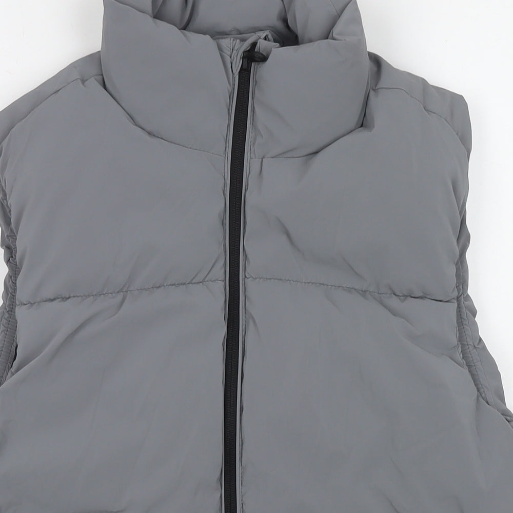 Sinsay Mens Grey Gilet Waistcoat Size XS Zip