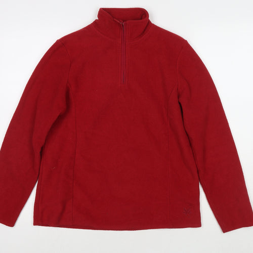 DASH Womens Red Polyester Pullover Sweatshirt Size 10 Zip