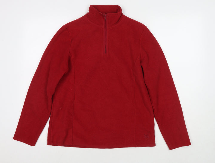 DASH Womens Red Polyester Pullover Sweatshirt Size 10 Zip