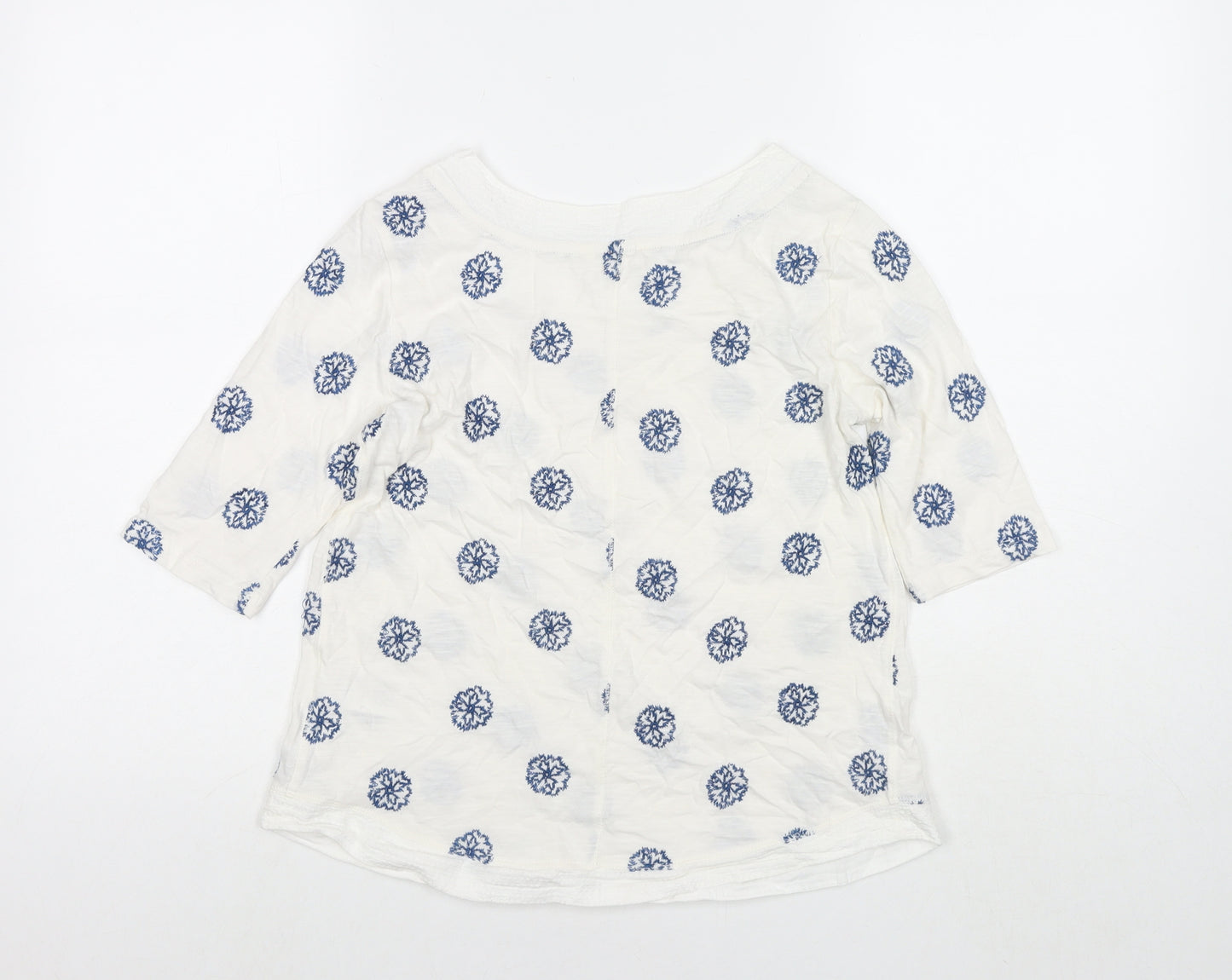 White Stuff Womens White Cotton Basic T-Shirt Size 8 Round Neck