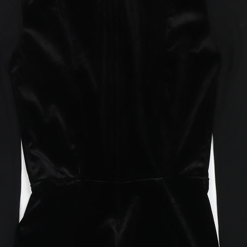 H&M Womens Black Polyester A-Line Size XS Round Neck Zip