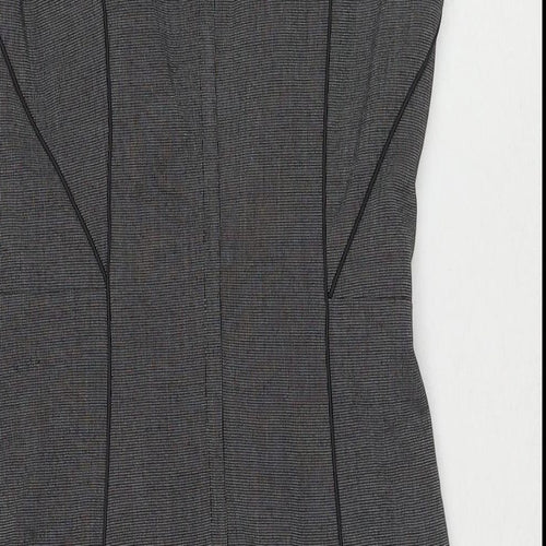 H&M Womens Grey Polyester A-Line Size 10 Round Neck Zip