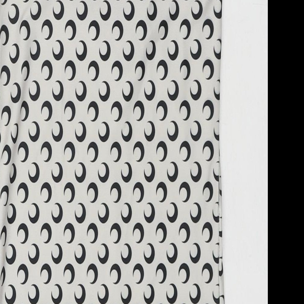 Wave Womens Grey Geometric Polyester Bodycon One Size Square Neck Pullover - Moon