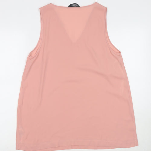 Dorothy Perkins Womens Pink Polyester Basic Tank Size 14 Collared