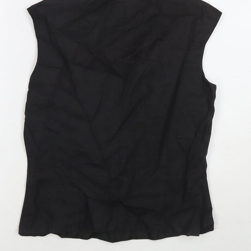 Nienham & lotz Womens Black Polyester Basic Tank Size 10 Round Neck