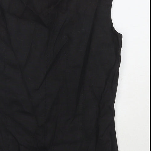 Nienham & lotz Womens Black Polyester Basic Tank Size 10 Round Neck
