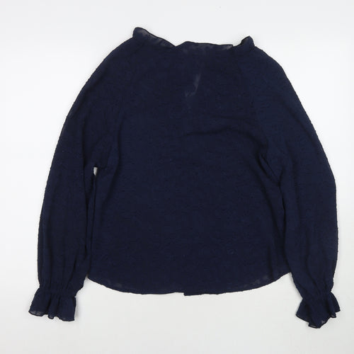 Marks and Spencer Womens Blue Polyester Basic Blouse Size 6 Round Neck