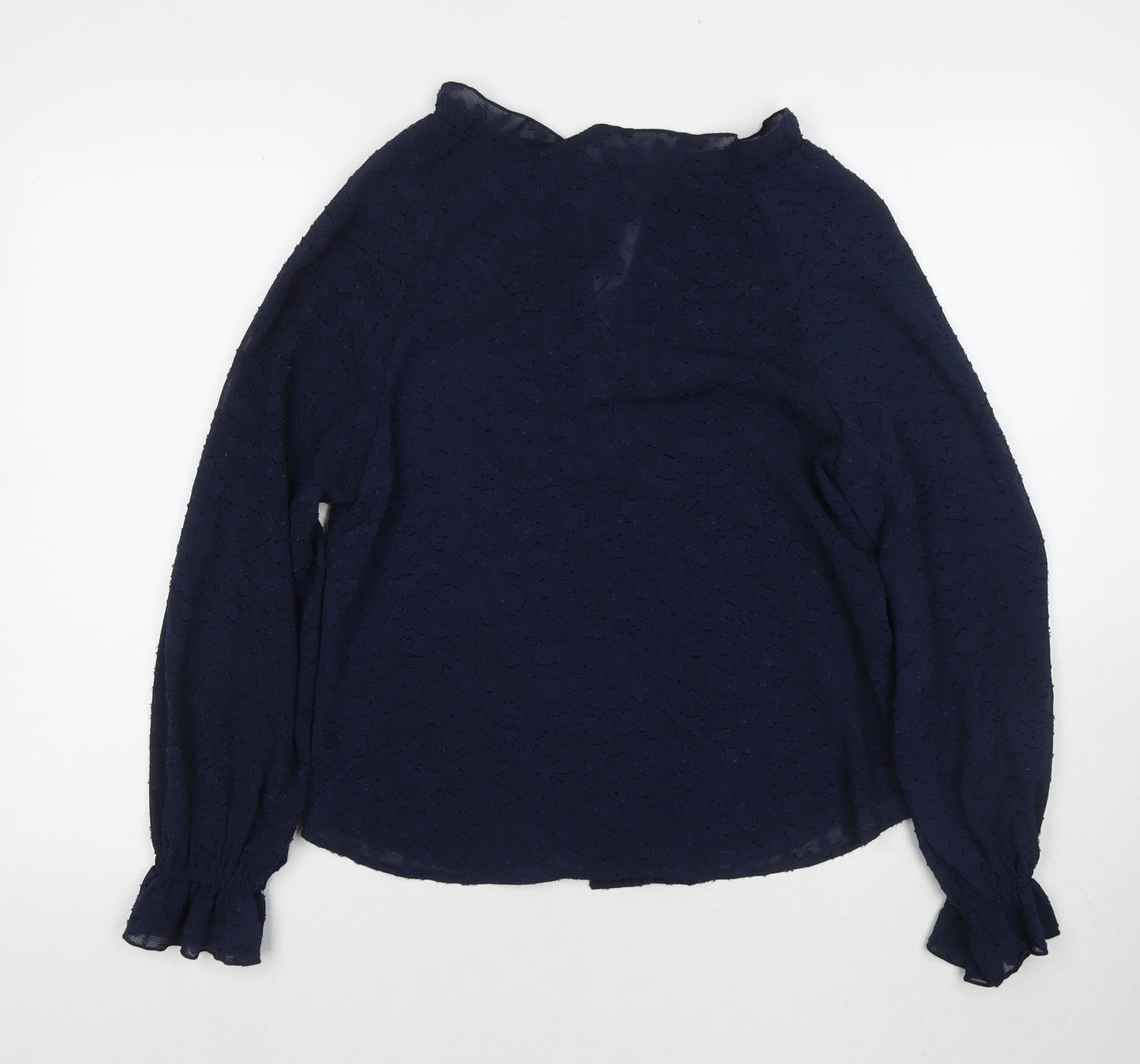 Marks and Spencer Womens Blue Polyester Basic Blouse Size 6 Round Neck