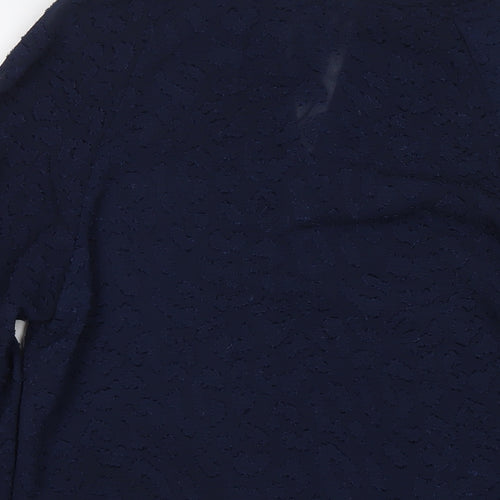 Marks and Spencer Womens Blue Polyester Basic Blouse Size 6 Round Neck
