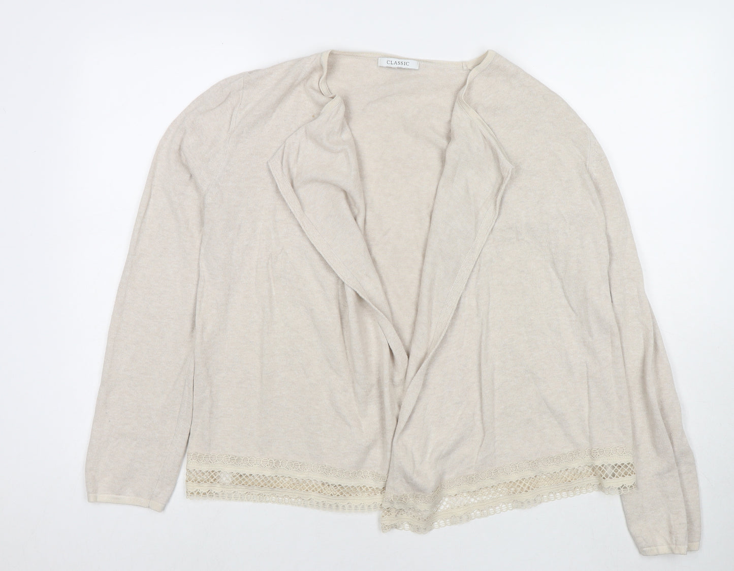 Marks and Spencer Womens Beige V-Neck Polyester Cape Jumper Size 12