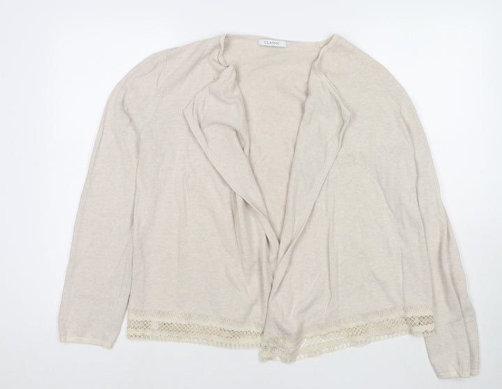 Marks and Spencer Womens Beige V-Neck Polyester Cape Jumper Size 12