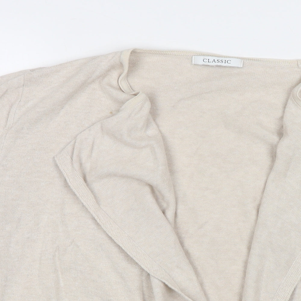 Marks and Spencer Womens Beige V-Neck Polyester Cape Jumper Size 12