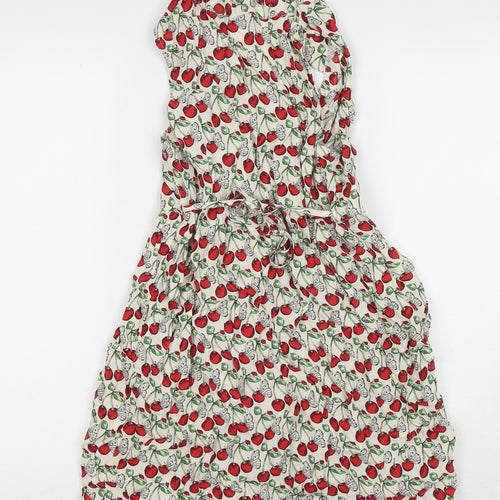Dorothy Perkins Womens Multicoloured Geometric Viscose Tank Dress Size 14 Round Neck Button - Cherries