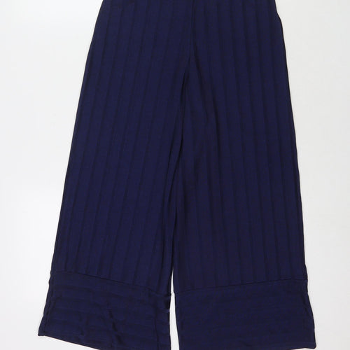 Zara Womens Blue Polyester Trousers Size S L21 in Regular