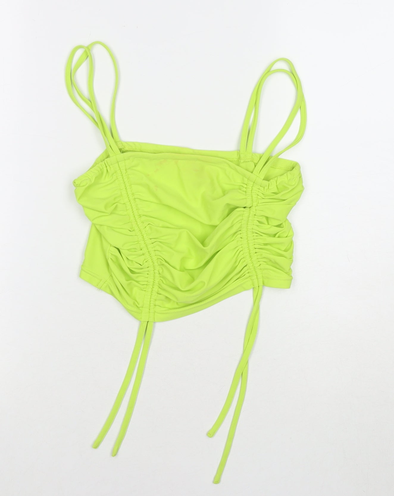 Love & Other Things Womens Green Polyester Cropped Tank Size S Square Neck