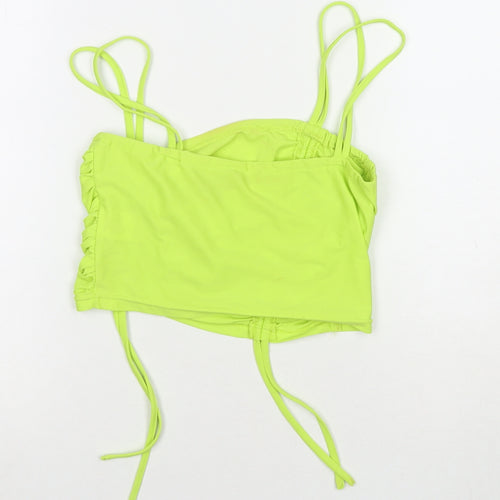 Love & Other Things Womens Green Polyester Cropped Tank Size S Square Neck