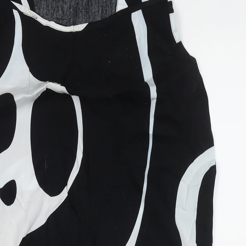 Escapada Womens Black Geometric Viscose Tunic Tank Size L Round Neck