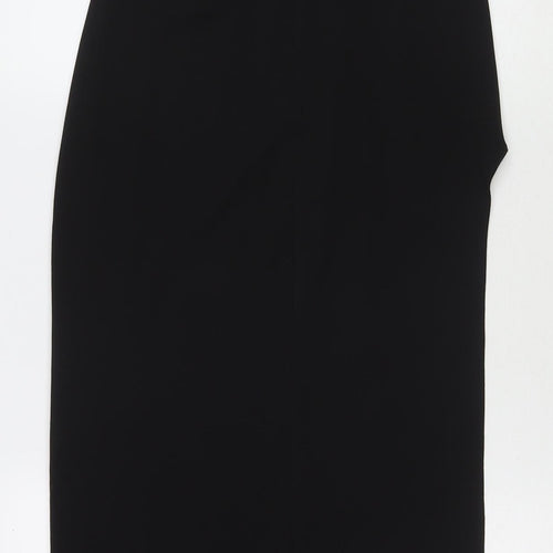 Missguided Womens Black Polyester Maxi Size 8 V-Neck Pullover - Side Slit(s)