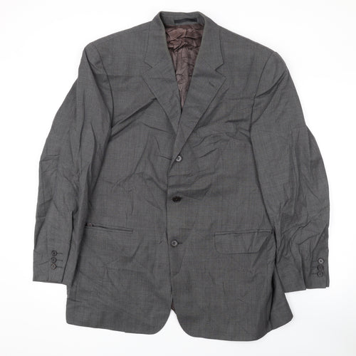 Cortefiel Mens Grey Wool Jacket Suit Jacket Size 44 Regular