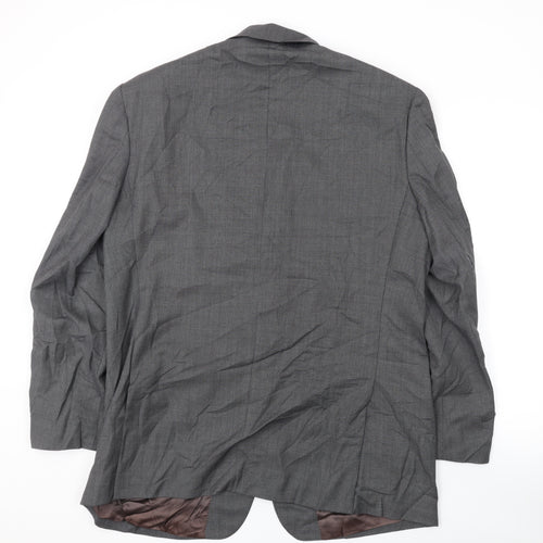 Cortefiel Mens Grey Wool Jacket Suit Jacket Size 44 Regular