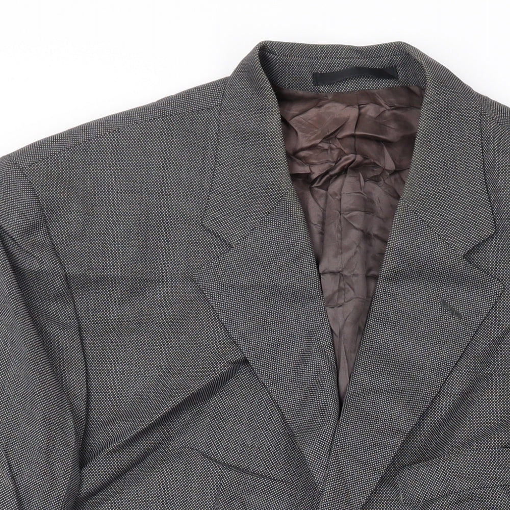 Cortefiel Mens Grey Wool Jacket Suit Jacket Size 44 Regular