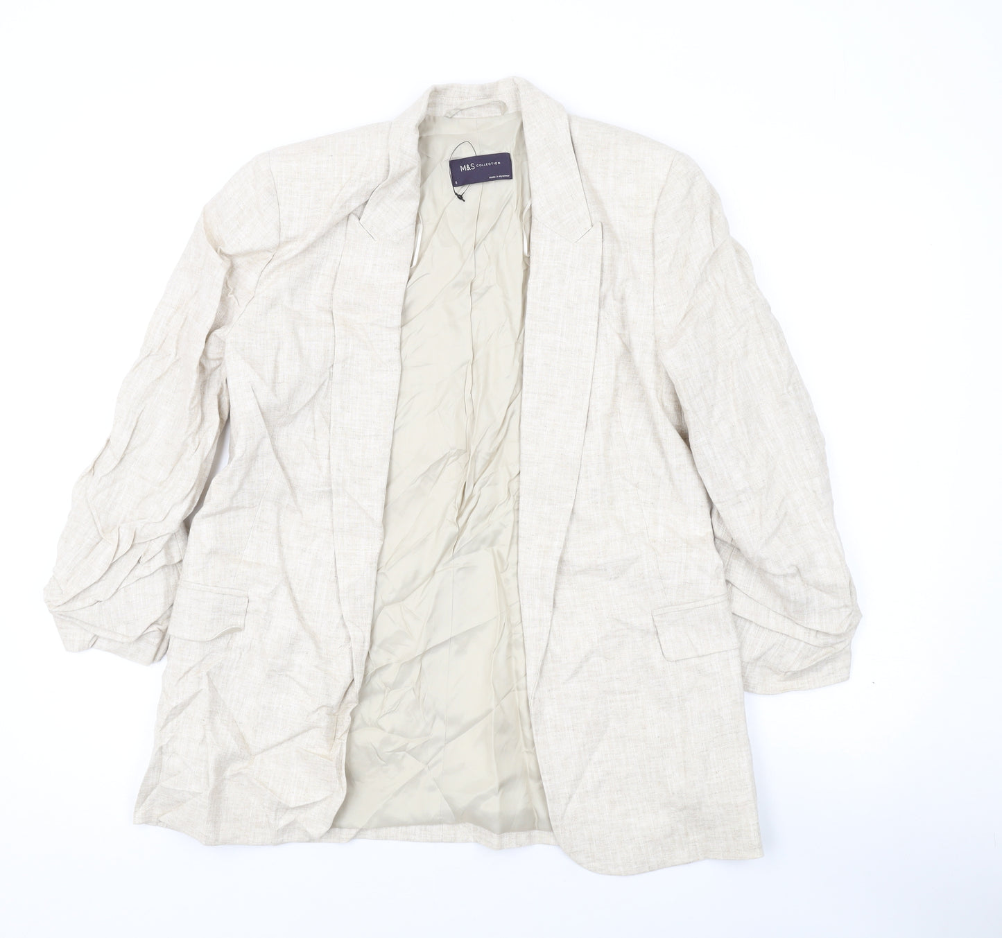 Marks and Spencer Womens Beige Jacket Blazer Size 8
