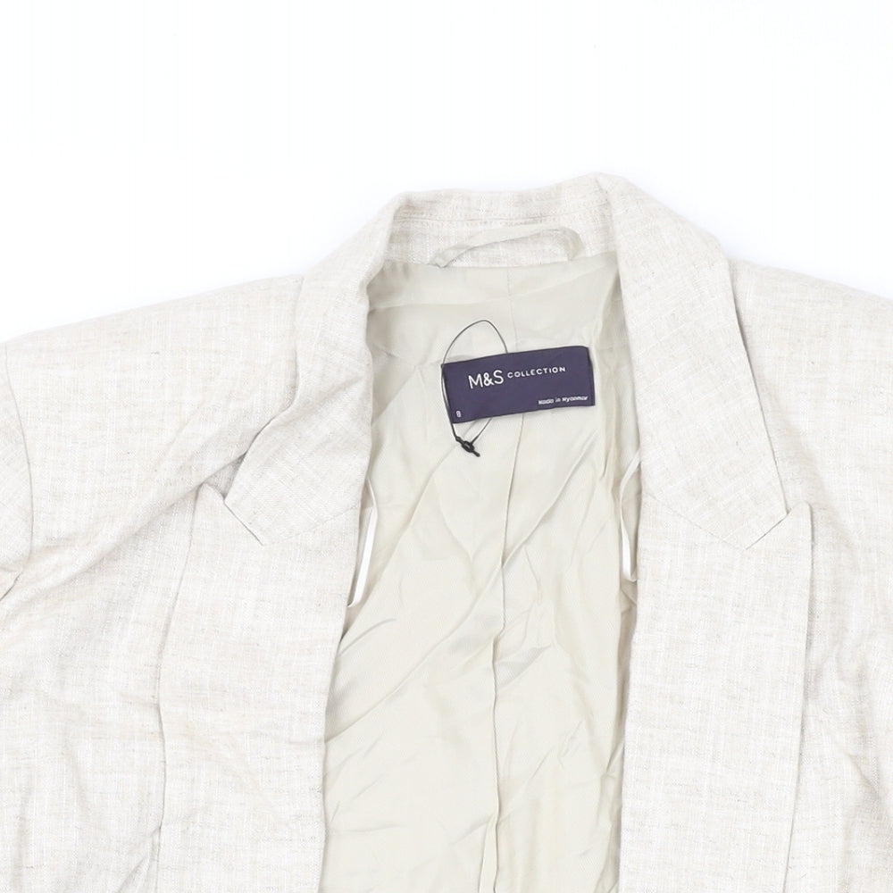Marks and Spencer Womens Beige Jacket Blazer Size 8