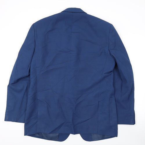 Gurteen Mens Blue Polyester Jacket Suit Jacket Size 42 Regular