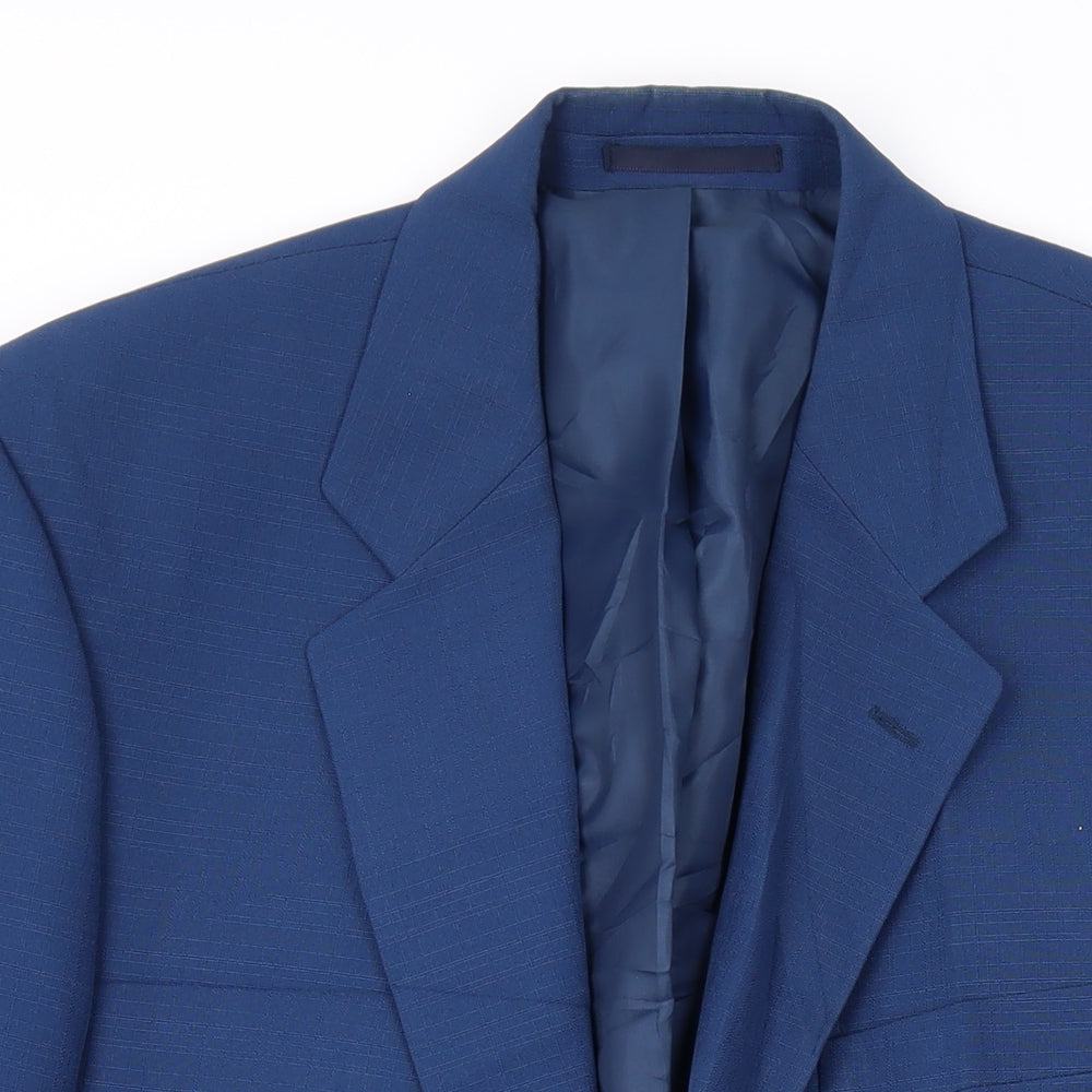 Gurteen Mens Blue Polyester Jacket Suit Jacket Size 42 Regular