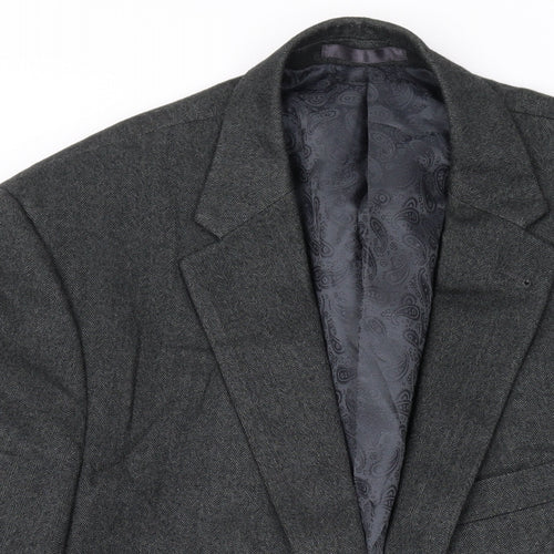 Greenwoods Mens Grey Polyester Jacket Suit Jacket Size 44 Regular