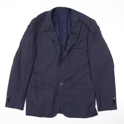 Luca D'Altier Mens Blue Wool Jacket Suit Jacket Size 48 Regular
