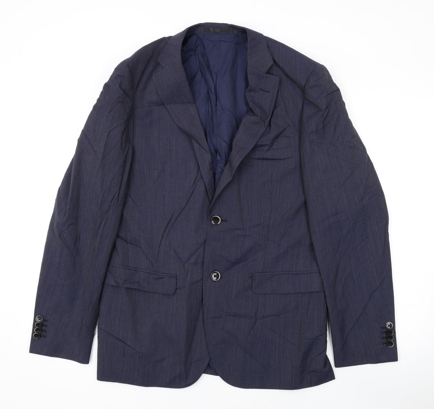 Luca D'Altier Mens Blue Wool Jacket Suit Jacket Size 48 Regular