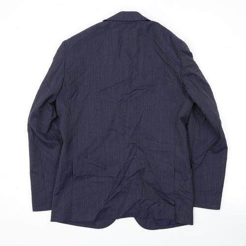 Luca D'Altier Mens Blue Wool Jacket Suit Jacket Size 48 Regular