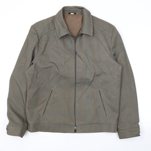 Greenwoods Mens Green Plaid Jacket Size M Zip